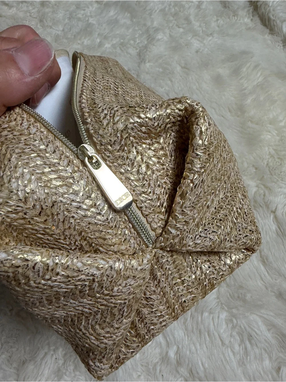 Dior Makeup Gold Braided Cosmetic Pouch